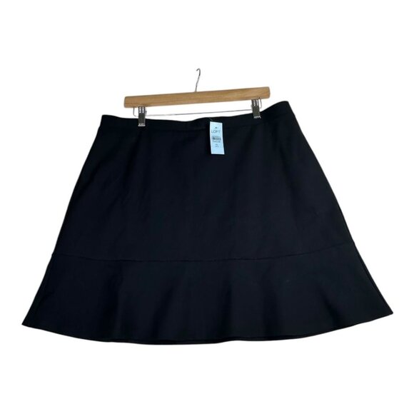 New Loft Mini A-line Skirt size XL Petites Black - Picture 1 of 7